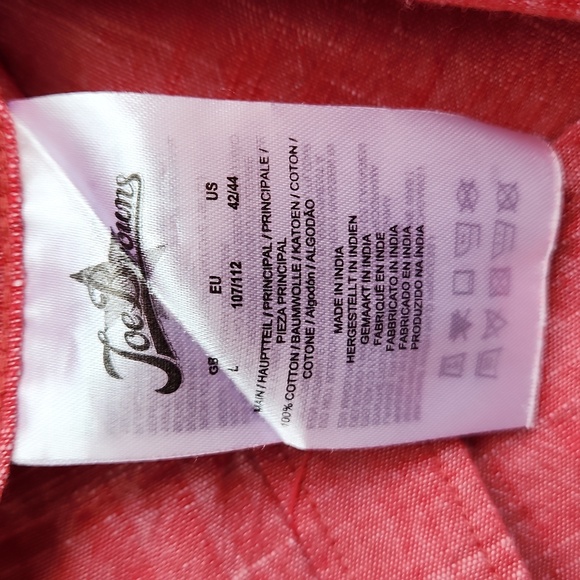 Joe Browns red cotton gauze button down shirt, size large - Picture 7 of 9